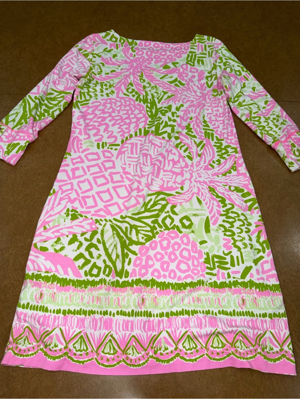 Lilly Pulitzer Pink & Green Pineapple-Print Shift Dress • Tropical • Size Small - Picture 9 of 9